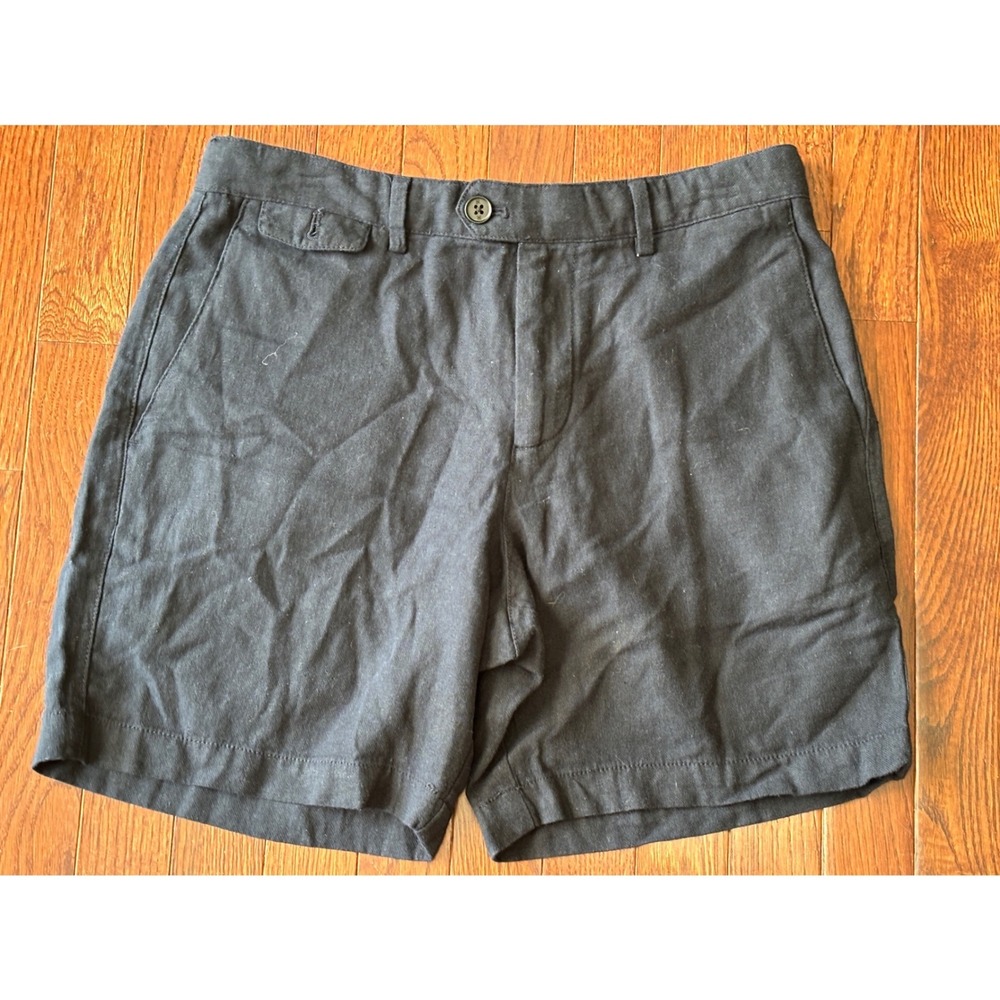 Banana Republic Mens 30 Linen Blend 7 Inch Shorts Preppy Navy 690900-01-1 NEW